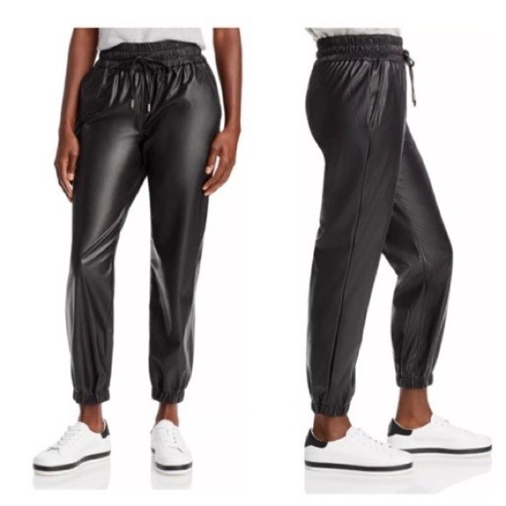 2 for $30 BADGLEY MISCHKA STUDIO Leather Jogger Pants - Picture 2 of 10